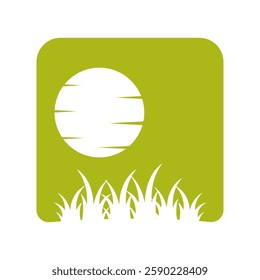 Grass log icon design template