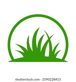 Grass log icon design template