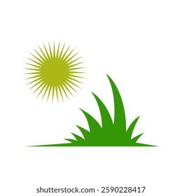 Grass log icon design template