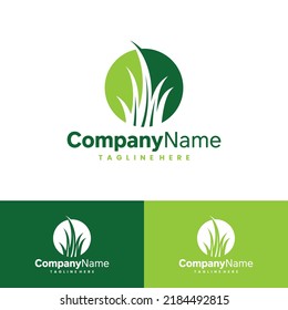 grass logo in circle concept