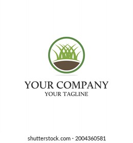 Grass logo design concept clean and modern template