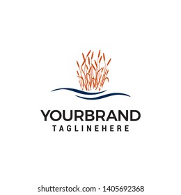 grass logo design concept template vector