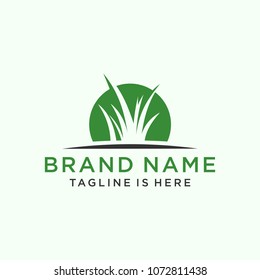 Grass logo design template