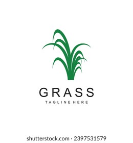 Grass logo design template vector illustration with creative idea