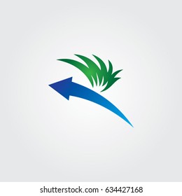 grass logo, icon arrow