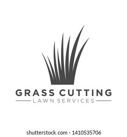 Grass logo for lawn mower services or garden yard decorations