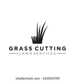 Grass logo for lawn mower services or garden yard decorations