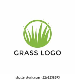 Grass logo for lawn mower services or garden yard decorations