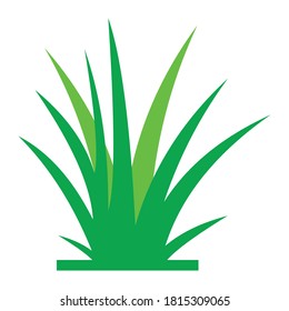 Grass logo template design, natural vector icon illustration