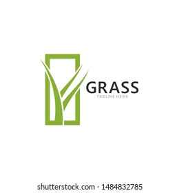 Grass logo template vector icon illustration design 