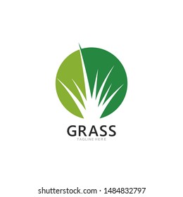 Grass logo template vector icon illustration design 