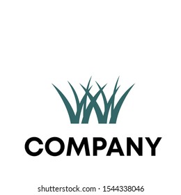 Grass logo vector design template sign