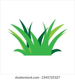 Grass logo - Vector flat illustration on white background.