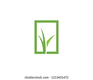 Grass logo vector template