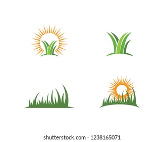 Grass logo vector template