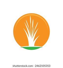 Grass logo vector template element and symbol