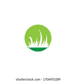 Vektorillustration mit Gras-Logo, Vorlagendesign