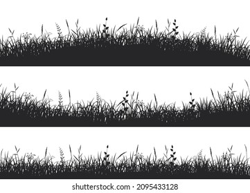 Graswiese-Grenze. Gras auf ungleichem Boden.