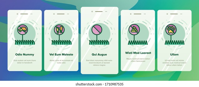 Grass Meadow Plant Onboarding Icons Set Vector Garden Natural Glass With Mark Non-feet, No Animal, Growth Botanical Herb Illustrations