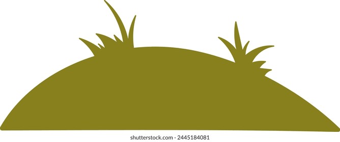 Ilustración vectorial de silueta de prado de hierba