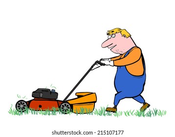 grass mowing in the garden
