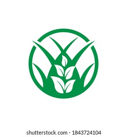 Grass nature icon design template vector isolated illustration