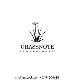 Grass Note a Poetry Landscaping Logo