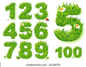 Grass Numbers. Vector.