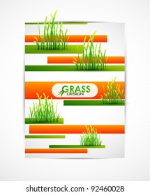 Grass on abstract stripes.Nature composition