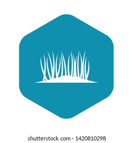 Grass on ground icon in simple style isolated on white background. Plant symbol vector illustration