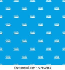 Grass on ground pattern repeat seamless in blue color for any design. Vector geometric illustration