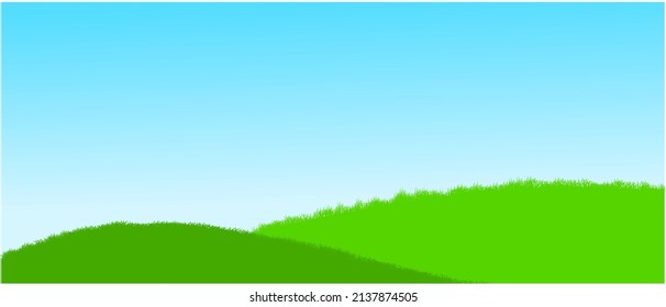 grass on the hills with sky background