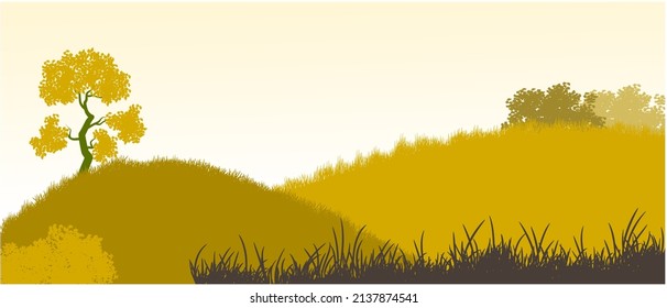 grass on the hills with sky background