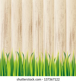 grass on wooden background