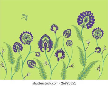 grass ornament vector