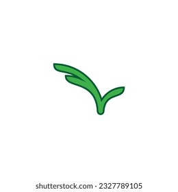 Grass, outline geometric symbol simple logo vector