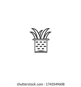 ilustración vectorial de icono de contorno de césped.