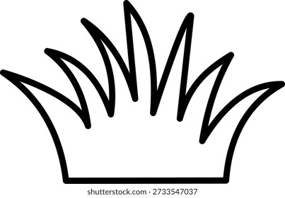 Icono de arbusto de parche de hierba para diseño de paisaje