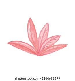 Grass pink. Watercolor adorable pink collection. childish element. valentine design