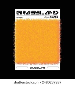 Grass poster with 3d effect illustrator Y2k, punk