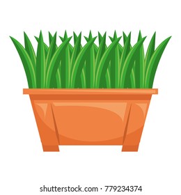grass in pot icon