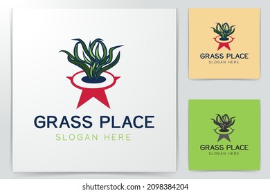 grass and pot logo design inspiration