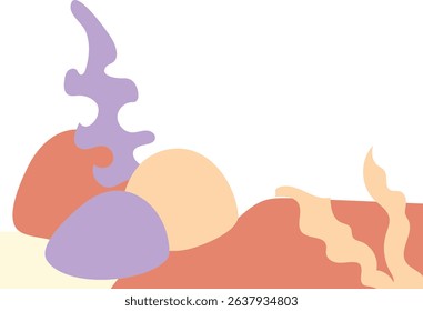 grass purple brown flat design template illustration backdrop