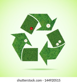 Grass recycle icon. Vector illustration