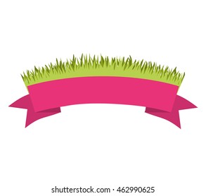 grass ribbon isolated icon vector illustration design
