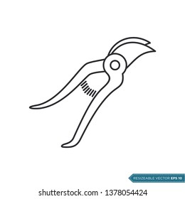Grass Scissor Cutter Icon Vector Template Illustration Design