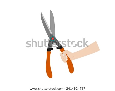Grass scissors on a white background.