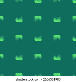 Grass seamless pattern. Background of lawn. Repeated texture in flat style for fabric, wrapping paper, wallpaper, tissue. Vector illustration.