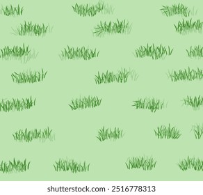 Padrão de grama sem costura. Fundo do gramado. Textura repetida em estilo plano para tecido, papel de embrulho, papel de parede, tecido. Ilustração de vetor.Padrão de grama uniforme. Ilustração vetorial. arte abstrata