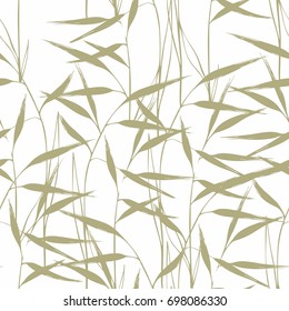 Grass. Seamless pattern with green grass on a white background for design of textiles, wallpaper, curtains, accessories, packaging and wrapping paper
